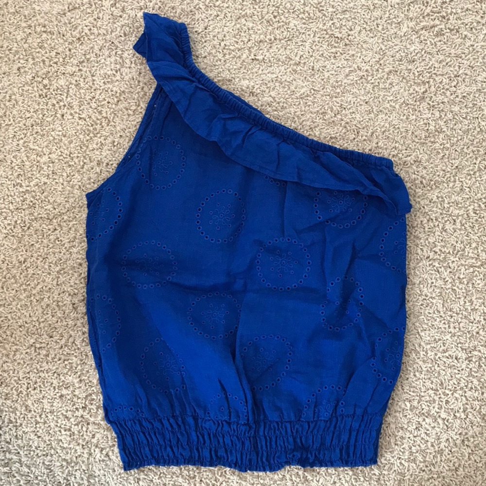 Express Blue One Shoulder Tank